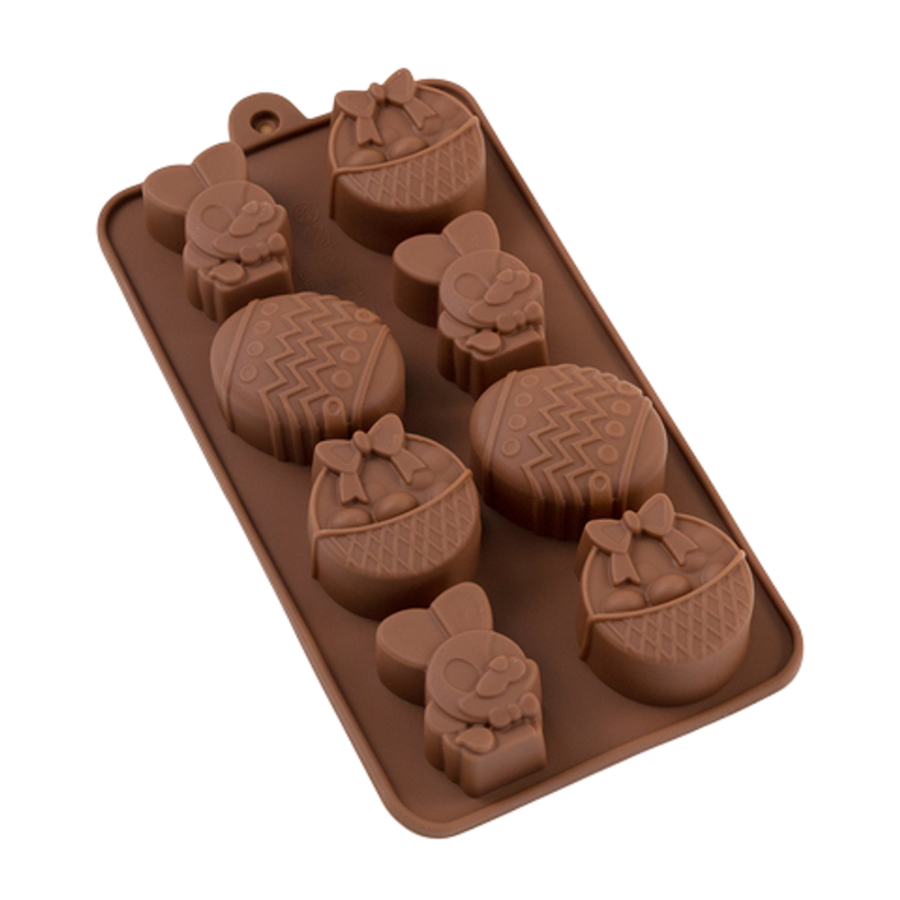 Форма силиконовая «Пасха» для шоколада, 8 ячеек (21×10 см)