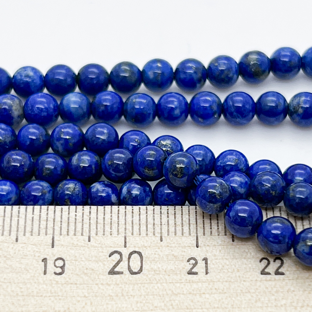 Бусины Лазурит, диаметр 5-5,2 мм, цена за 38-39 шт (1/2 нити)