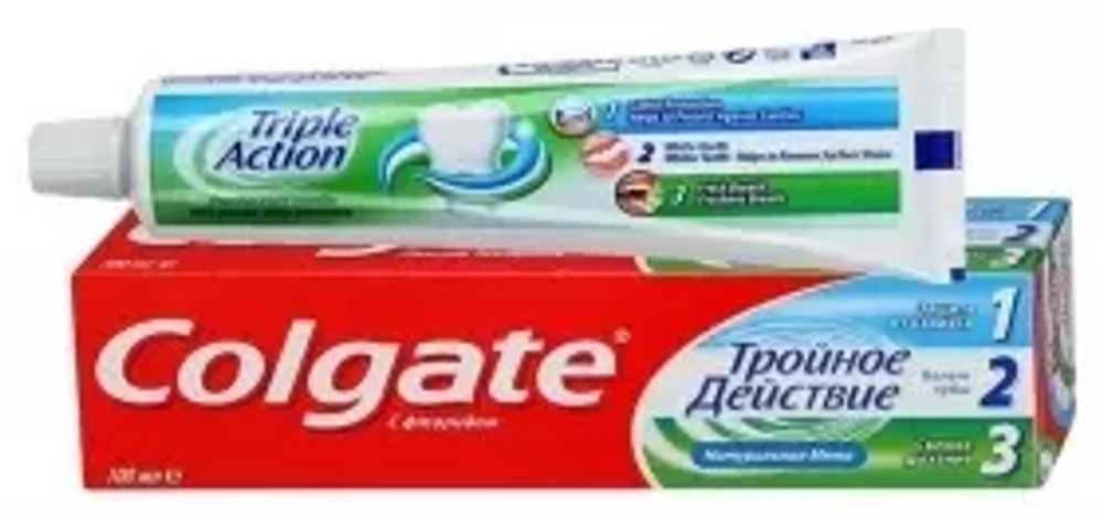 Зубная паста "Colgate" Тройное Действие (натуральная мята) 100мл