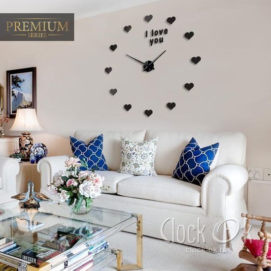 Настенные 3D часы I love you
