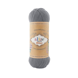 Суперваш артисан (Superwash artisan) пряжа Alize 75%шерсть 25%полиамид 5х100г/420м 836 серый