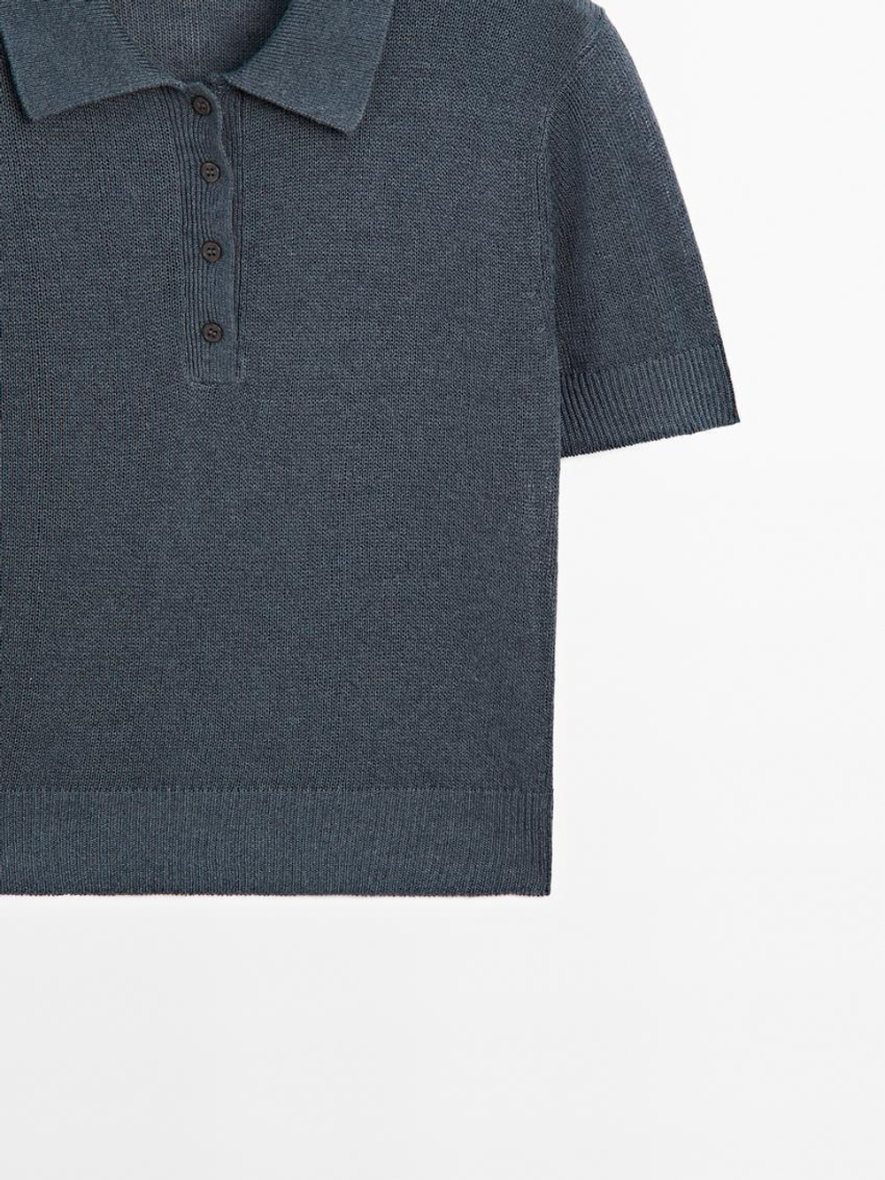 Massimo Dutti Свитер из смесового льна, свинцовый