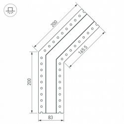 Соединитель угловой L-образный накладной Arlight S-LUX 030093