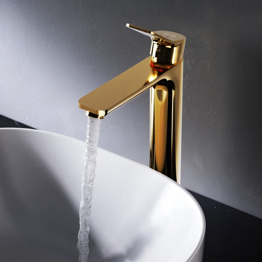 Смеситель для раковины, высокий, золото AM.PM X-Joy F85A92099