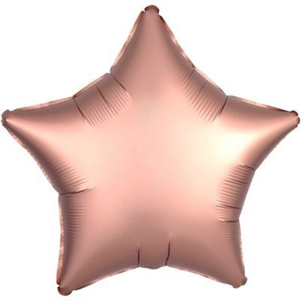 Шар звезда Сатин розовое золото/Rose Gold 48см