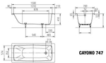 Ванна стальная 150x70 Kaldewei Cayono 747 274700010001