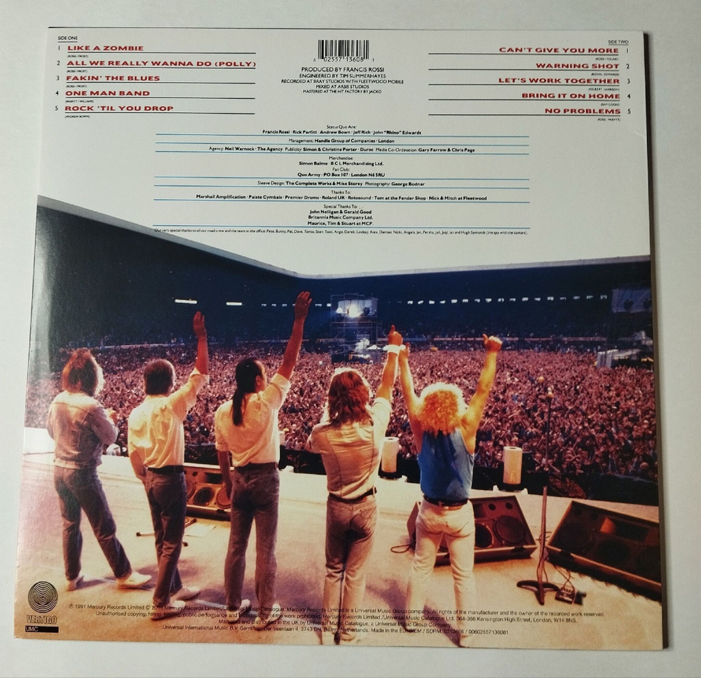 Винтажная виниловая пластинка LP Status Quo Rock Til You Drop (EU 2016)