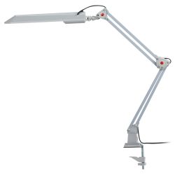 Настольный светильник ЭРА NL-201-G23-11W-GY с лампой PL на струбцине серый