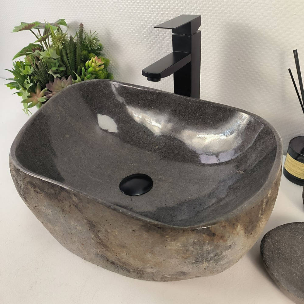 Каменная раковина из речного камня RS-05186 (51*35*15) 0862 из натурального камня
