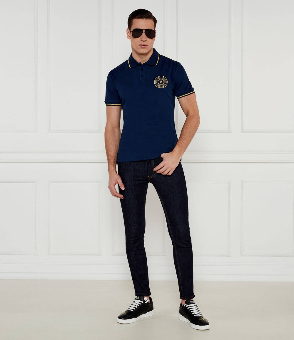 Поло Met Embro Versace Jeans Couture - темно-синий(78GAGT00CJ01T)