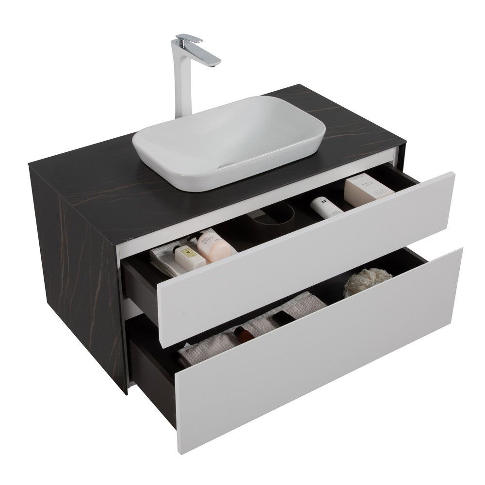 Тумба с раковиной Black&White Universe 100 см U907.1000-1 white matt / lauren gold