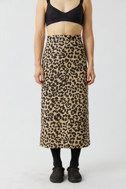 Юбка с разрезом с леопардовым принтом