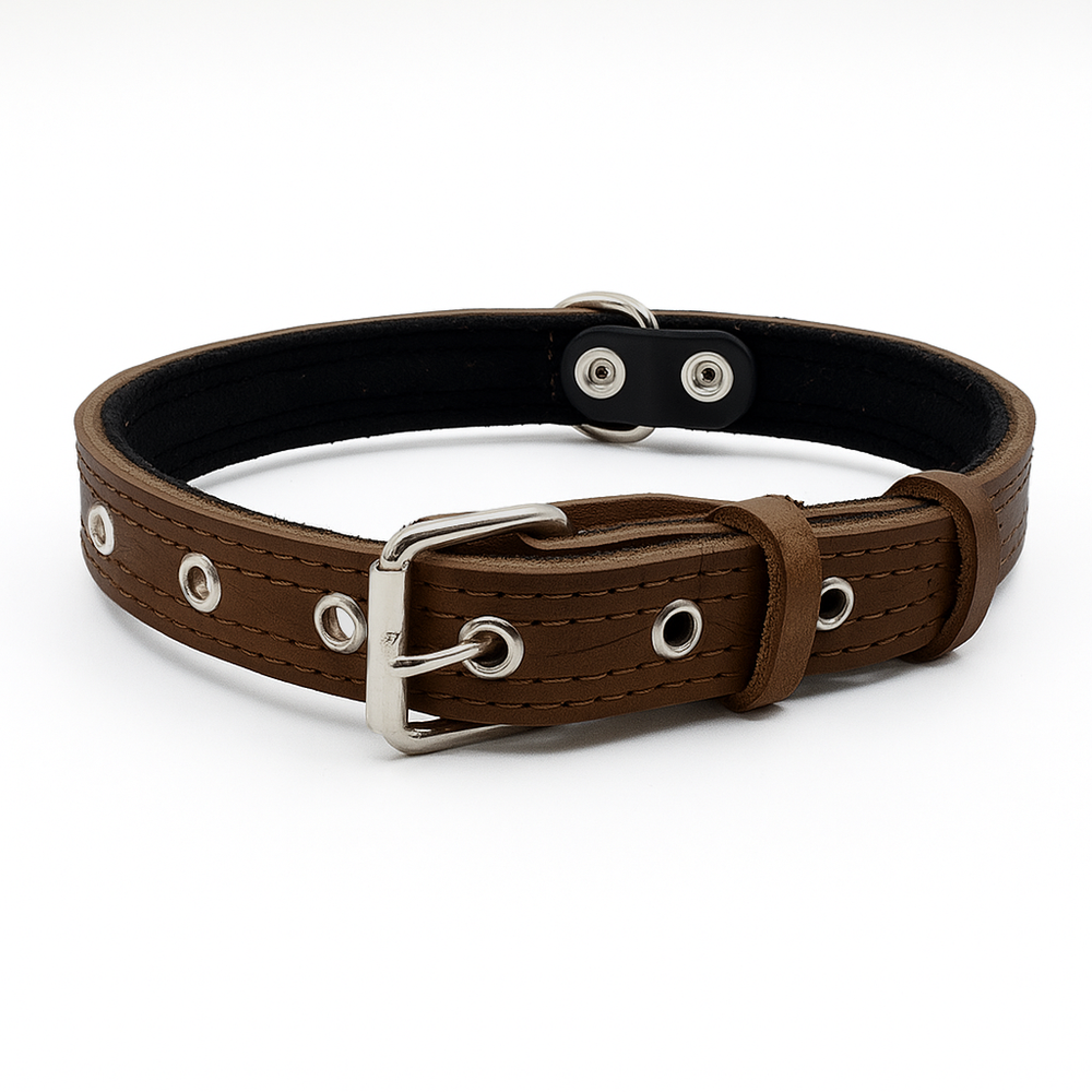 Ошейник для собак регулируемый для средних и крупных пород коричневый