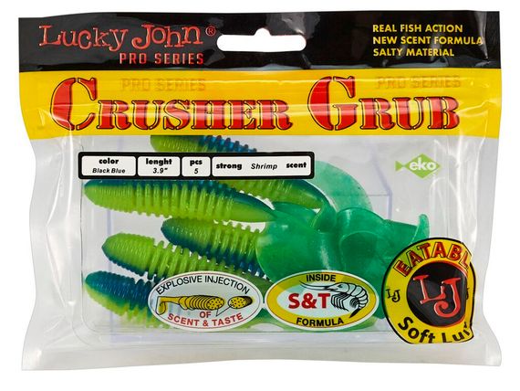 Твистеры съедобные LJ Pro Series CRUSHER GRUB 3,9in (9,9 см), цв. T50, 5 шт.