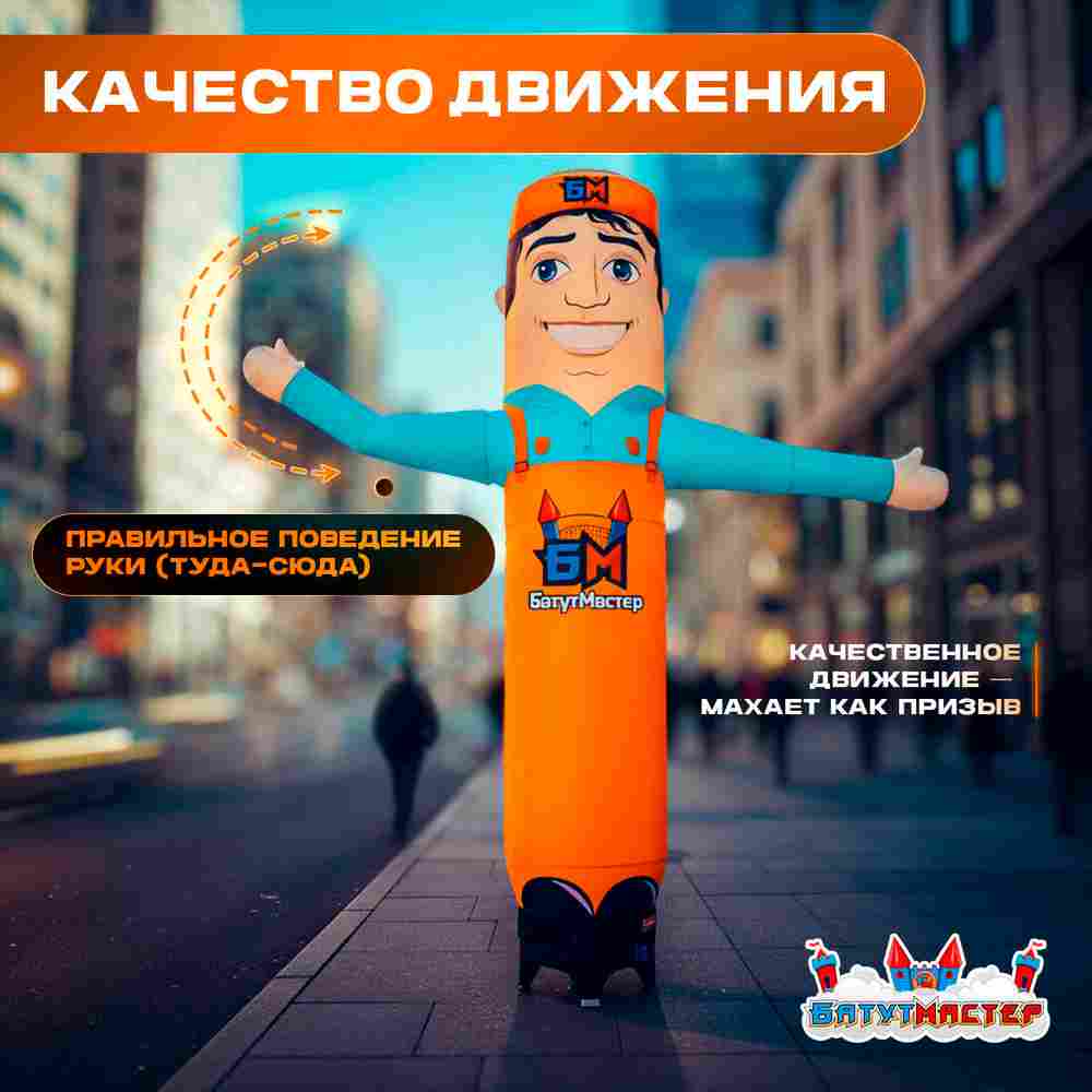 Аэромен «Механик Автосервиса» с машущей рукой, 4 метра