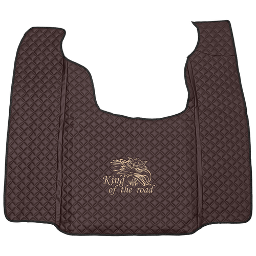 Ковры SCANIA 5 серии G (автомат), (экокожа, коричневый, черный кант, бежевая вышивка)