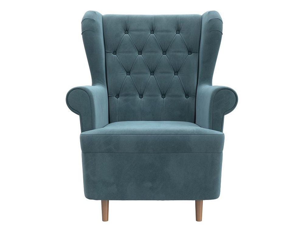 Кресло Торин Люкс, Бирюзовый, Велюр, 108494