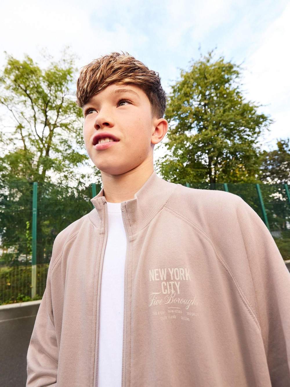 Толстовка на молнии для мальчика Next E43-863, Песочный