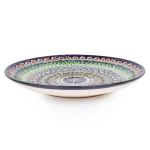 Ляган Риштанская Керамика 38 см. плоский, цвет синий