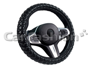 Оплетка на руль круглая CarFashion -S- «VERSAL» 31703 - Экокожа - черный/черный