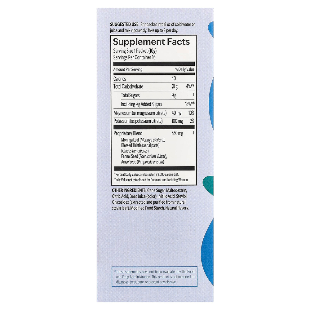 UpSpring, Milkflow®, смесь для приготовления напитка, голубика и асаи, 16 порционных пакетиков по 10 г (0,35 унции)