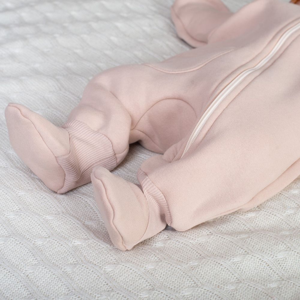 Комбинезон с начесом однотонный бежевый для новорожденных и детей до 1 года, ALARYSPEOPLE