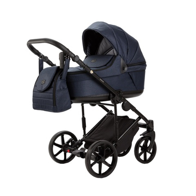 Детская универсальная коляска Adamex Locco Light TIP LL-TK12 (2в1) Темно-синяя ткань ткань
