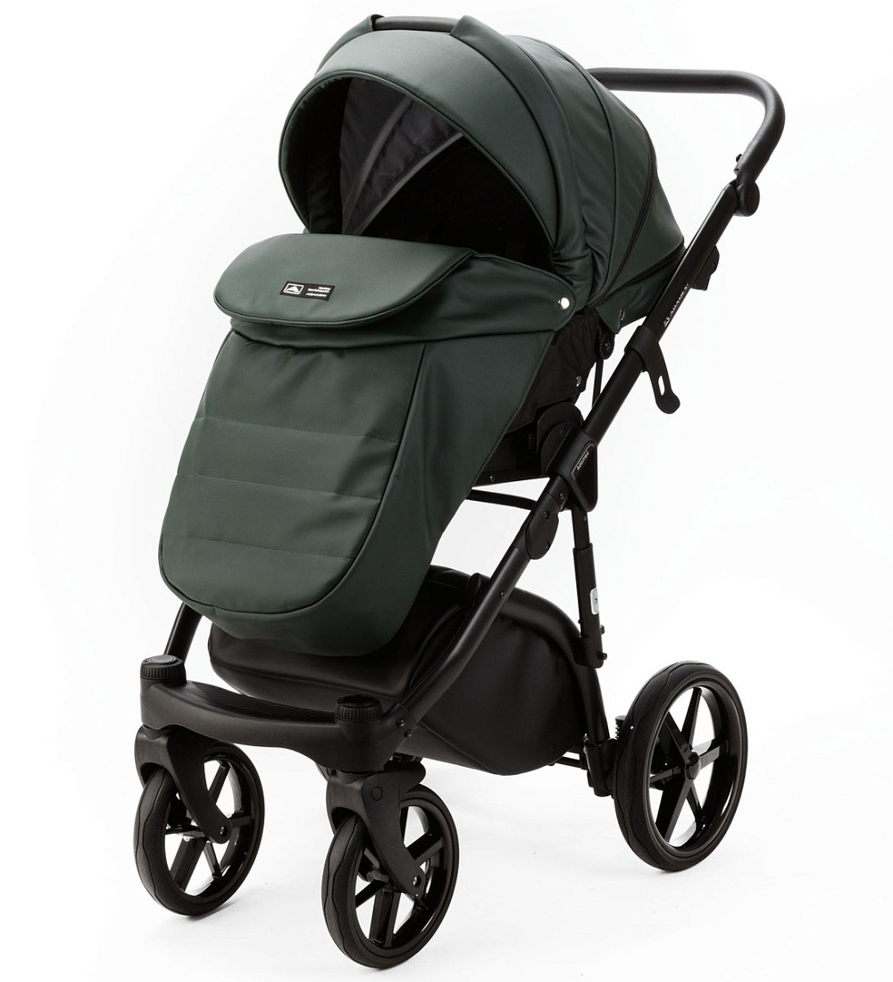 Детская коляска Adamex Nola Deluxe 2 в 1 N-SA29 (Т. ЗЕЛЕНЫЙ КОЖА)