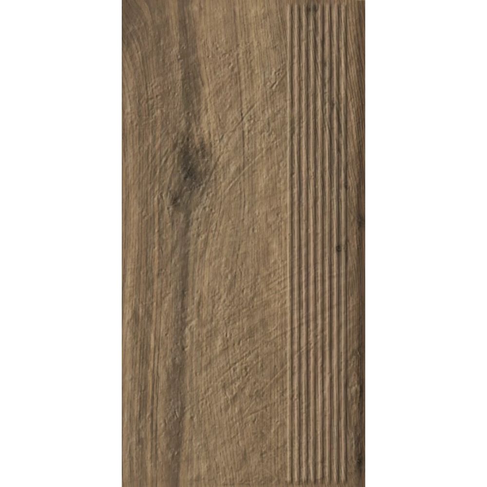 Paradyz Carrizo Wood - Ступень простая структурная с насечками 300x600