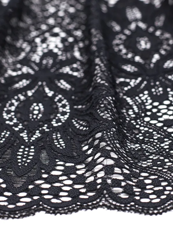 01-60 Кружево шантильи 22 см, черный