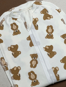 Набор "Мишутка" (Пеленальный кокон + Шапочка Узелок + Непромокаемая пеленка)