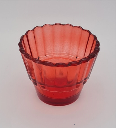 Стаканчик стекло (в асс рифлен) Красный рубин(КовБ 60030056