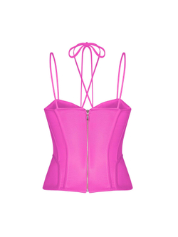 Топ бюстье корсетного типа из сатина со шнуровкой