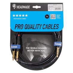 HeadMade Pro 6.3mm - 2x6.3mm Black 3m
