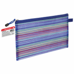 Папка-конверт на молнии формат B5+ (310х220 мм) сетчатая ткань BRAUBERG "Stripes" (12 штук в упаковке)