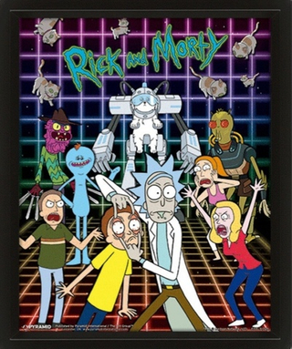 Постер 3D Rick and Morty (Characters Grid)