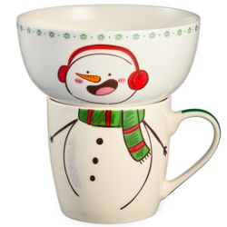 НАБОР ПОСУДЫ LEFARD "СНЕГОВИК" 2 ПР. (КРУЖКА 360МЛ, САЛАТНИК 500МЛ)