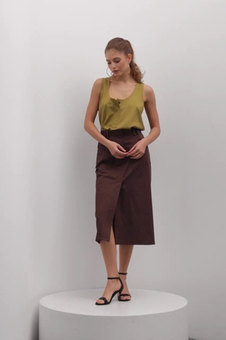 Юбка их хлопка длина миди