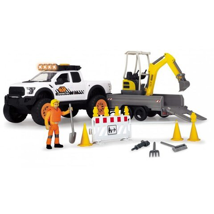 Playlife Игровой набор Машинка ремонт дороги с экскаватором, 22 аксессуара, 40,5 см 3838004