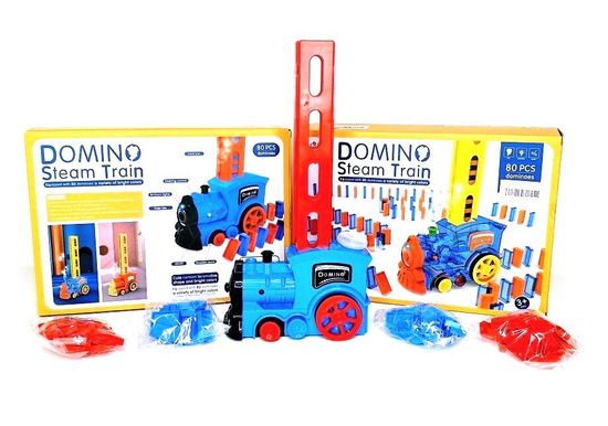 Развивающий Поезд DOMINO Steam Train 80 деталей ( со световым и звуковым эффектом )