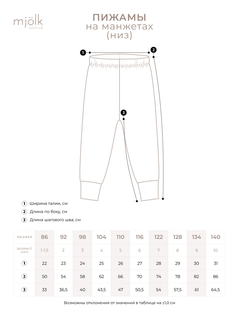 Пижама Mjölk Овечки, на манжетах