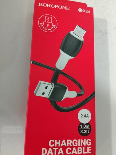 Кабель Micro USB BOROFONE BX84 2,4А, 1м. черный