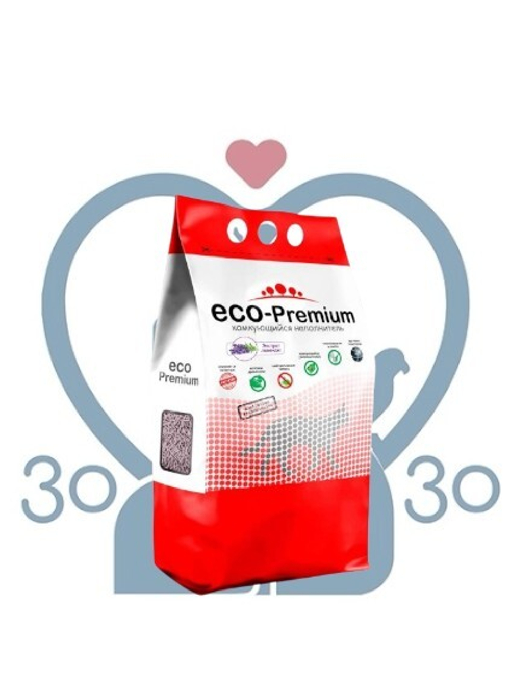 Наполнитель комкующийся древесный, ECO-Premium ЛАВАНДА 5 л (1,9 кг)