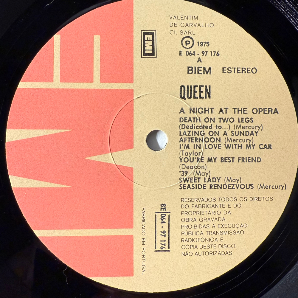 Queen ‎– A Night At The Opera (Португалия 1978г.)