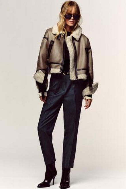 ZARA БРЮКИ С ВЫСОКОЙ ПОСАДКОЙ И РЕМНЕМ, ИНДИГО