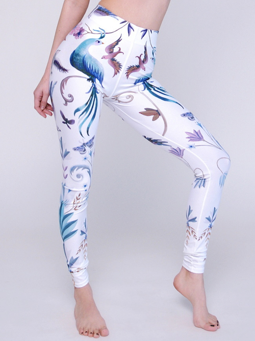 Леггинсы Птицы Белые