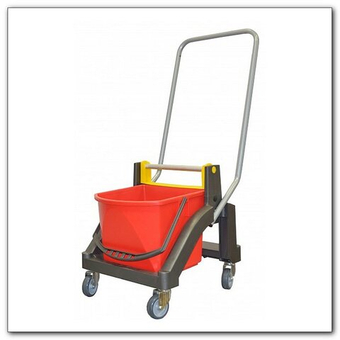 Тележка уборочная 1x20л без отжима, пластиковая база