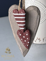 Декор подвесной "Связка из 3-х сердец" 8x2,5x28 см