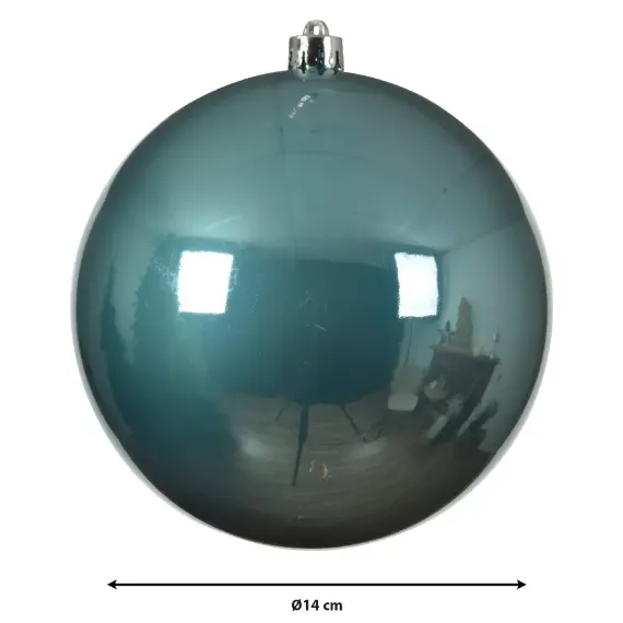 Шар пластиковый глянцевый 140 мм., голубой рассвет, Kaemingk (022409)