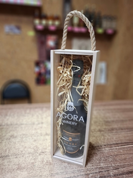 Короб винный деревянный серия "АКРИЛ" №3, на 3 бутылки, без покраски